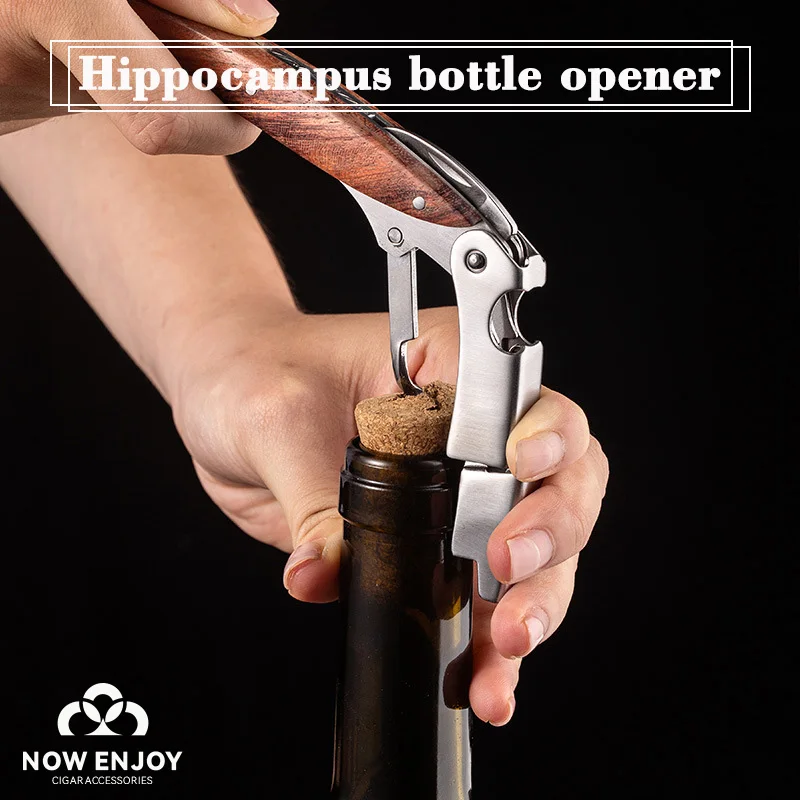 1pc Stainless Steel Wood Handle Wine Corkscrew Professional Wine Opener Portable Screw Corkscrew Multifunction Beer Cap Bottle