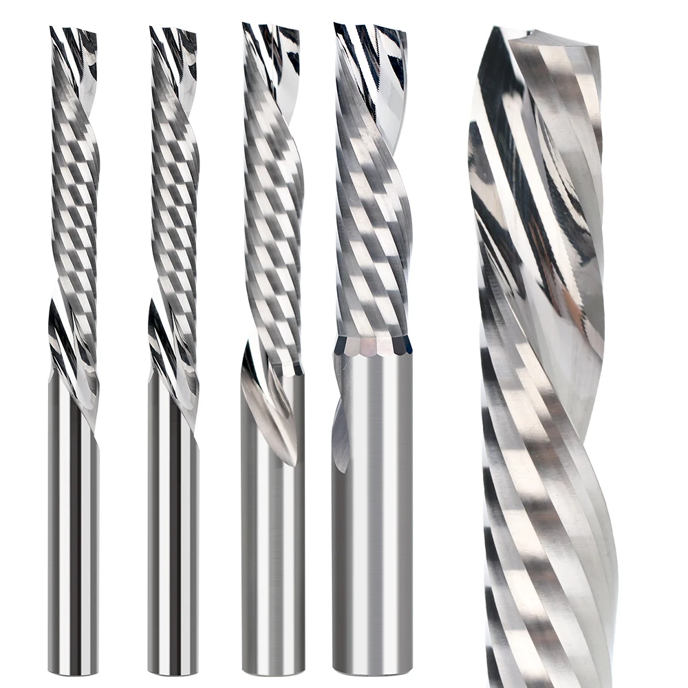 XCAN CNC Router Bit AAA Single Flute Down Cut Spiral End Mill 3.175mm(1/8') Shank Carbide Milling Cutter for Wood Acrylic PVC