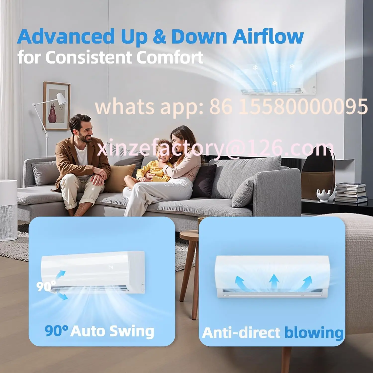 Настраиваемый мини-сплит-кондиционер и обогреватель с инвертором