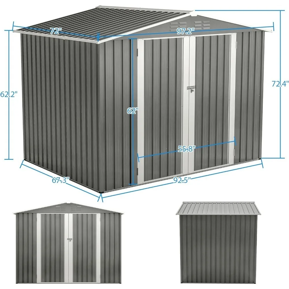 Outdoor Warehouse Backyard Storage Shed With Double Lock Door Can Be Used as a Bicycle Shed Garden Buildings Supplies Home