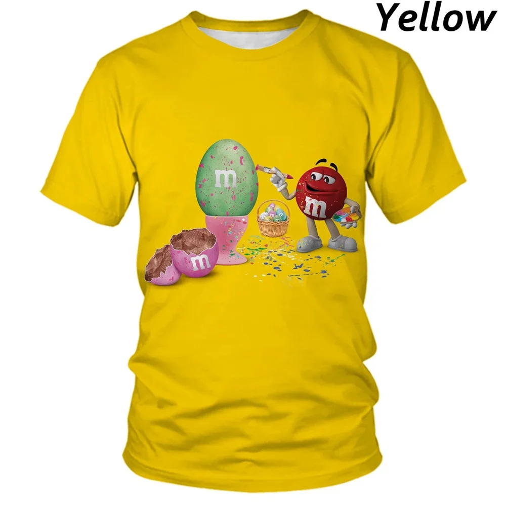 

New M&m s Chocolate Beans O-Neck 3D Print T-shirts Short Sleeve Hip Hop Harajuku Y2K Fashion Maternity wear T Shirt