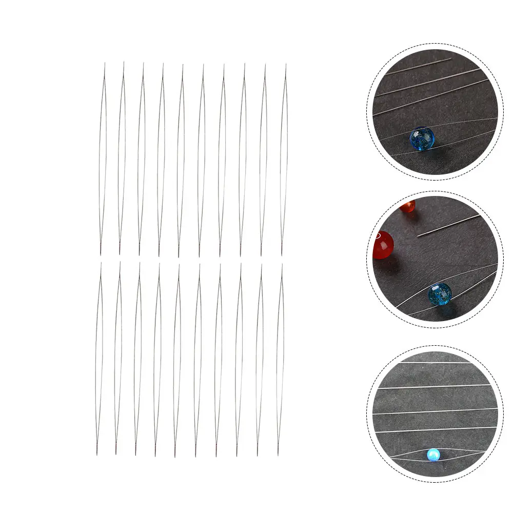 

20pcs Beading Safe Iron Wire Diy Beading Tools Embroidery For Jewelry Making Necklace Bracelet Superfine Long Threading