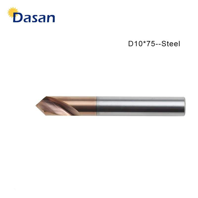 1pcs chamfering 10 มม.คาร์ไบด์ chamfering เครื่องตัด Chamfer D10 * 75L จุดเจาะตำแหน่ง center สำหรับเหล็ก