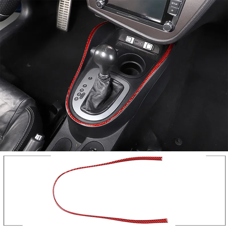 

For Seat Leon 2008-2012 Soft Carbon Fiber Car Gear Frame Decorative Sticker Interior Modification Accessories