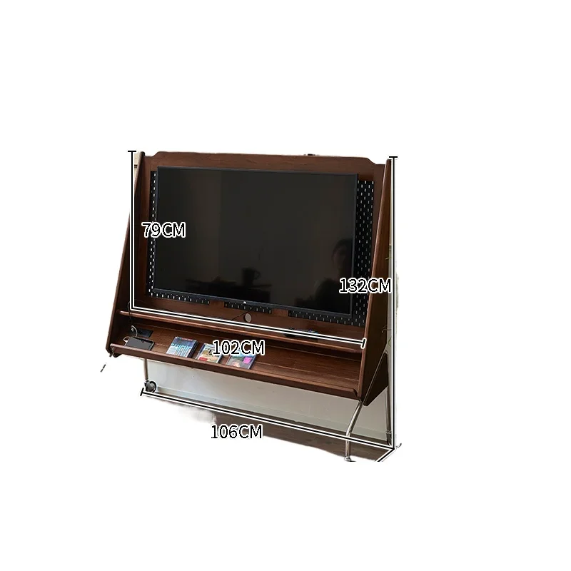 

Retro floor-to-ceiling living room monitor TV rack cabinet