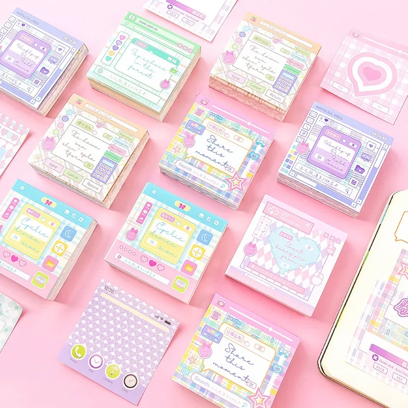 200pcs Floating Light Channel Grid Notepad Memo To Record Characters Digital Frame Diy Hand Ledger Material  Memo Pad