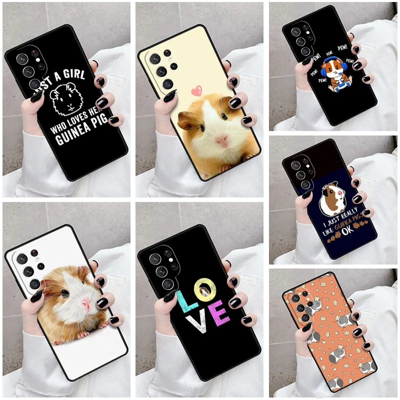 Phone Case For Samsung Galaxy S24 S23 S21fe S22 Ultra Plus Note 10 20 S8 S9 S10 Cover Cute Animals Guinea Pig