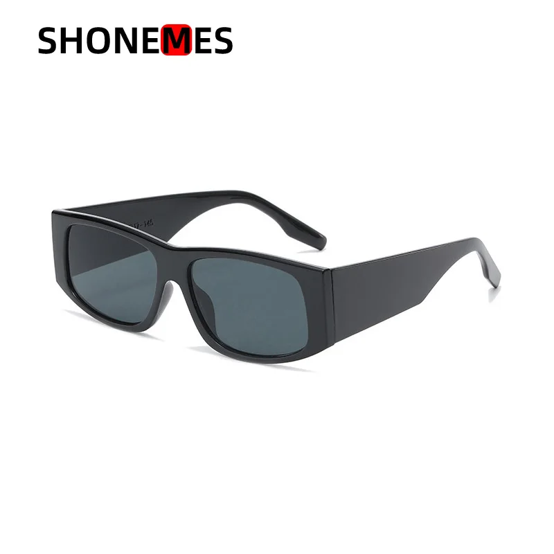 Shonemes Square Sunglasses Stylish Women Men Shades Big Frame Outdoor UV400 Sun Glasses White Black for Unisex