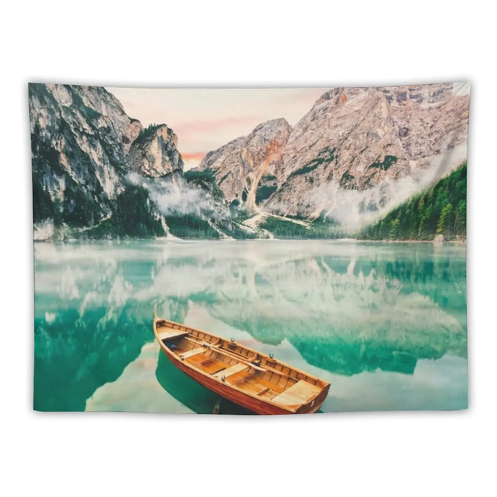 

Live the Adventure - Lago Di Braies XVII Tapestry Funny Bedroom Organization And Decoration Tapestry