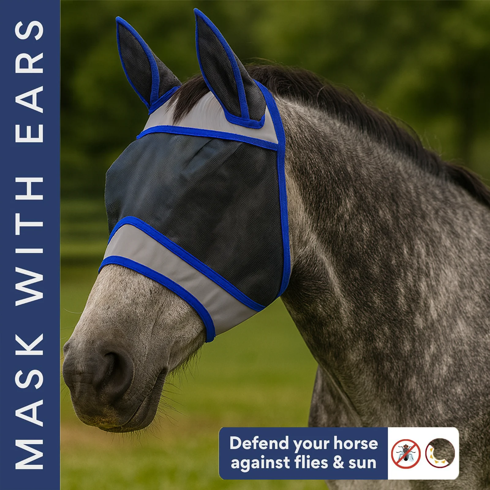 

Новая маска для лошади, дышащая репеллент от комаров, защита от насекомых, маска для защиты от мух, маска, головной убор для лошади, эластичная защита, уравно