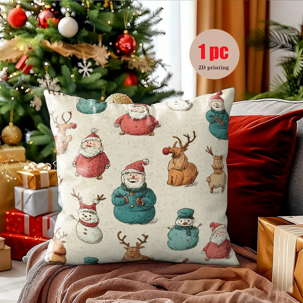 زينة زهور وعيد الميلاد الملونة، أغطية وسائد من البوليستر قابلة للتنفس لغرفة المعيشة وغرفة النوم وديكور الشرفة الخارجية #2