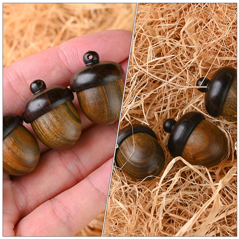 3 Pcs Wooden Pine Cone Pendant Decor Acorns Crafts Making Necklace Pendants Nut