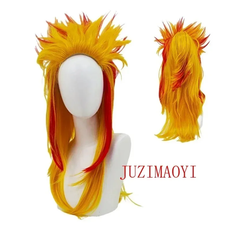 Anime Rengoku Kyoujurou Kimono adulto Cosplay disfraz fiesta de Halloween uniforme peluca