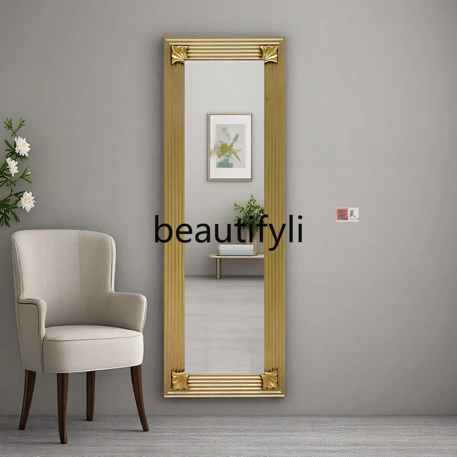 

cn8617 LHY ss26 S26 Французское ретро дзеркало в полный рост Landmark для дома, спальни, гардеробной, магазин одежды с гравировкой в европейском стиле