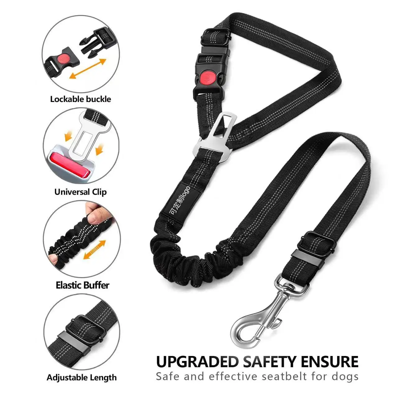 Reflective Pet Car Seat Belt Elastic Dog Safety Belt with Inserts Safe Rope Adjustable Short Leash Lead Dog Seat Belt Stuff