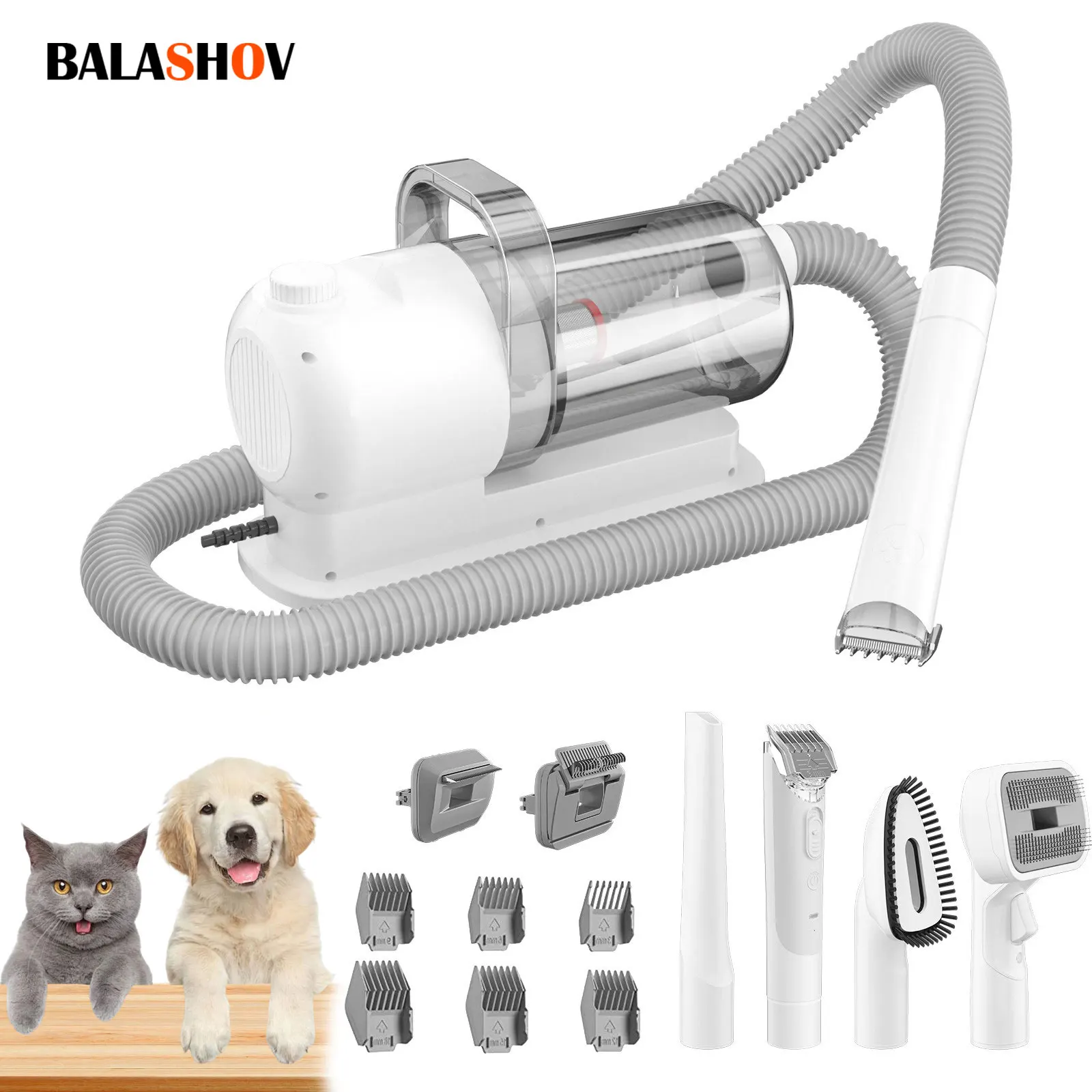 Dog Grooming Kit Pet Hair Vacuum Pet Grooming Vacuum with Powerful Suction 5 Pet Grooming Tools for Dogs Vacuum for Shedding