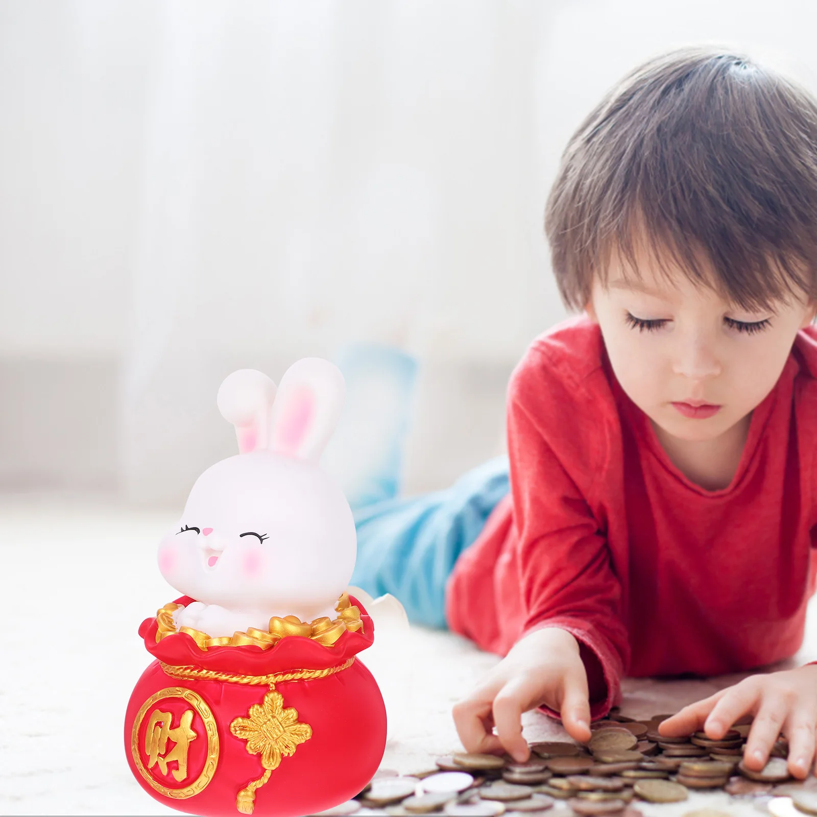 كبير الأرنب عملة البنك أرنب حصالة الفينيل الكرتون أصبع البنك سطح المكتب الزخرفية جرة المال للأطفال أصبع البنوك للفتيات #3