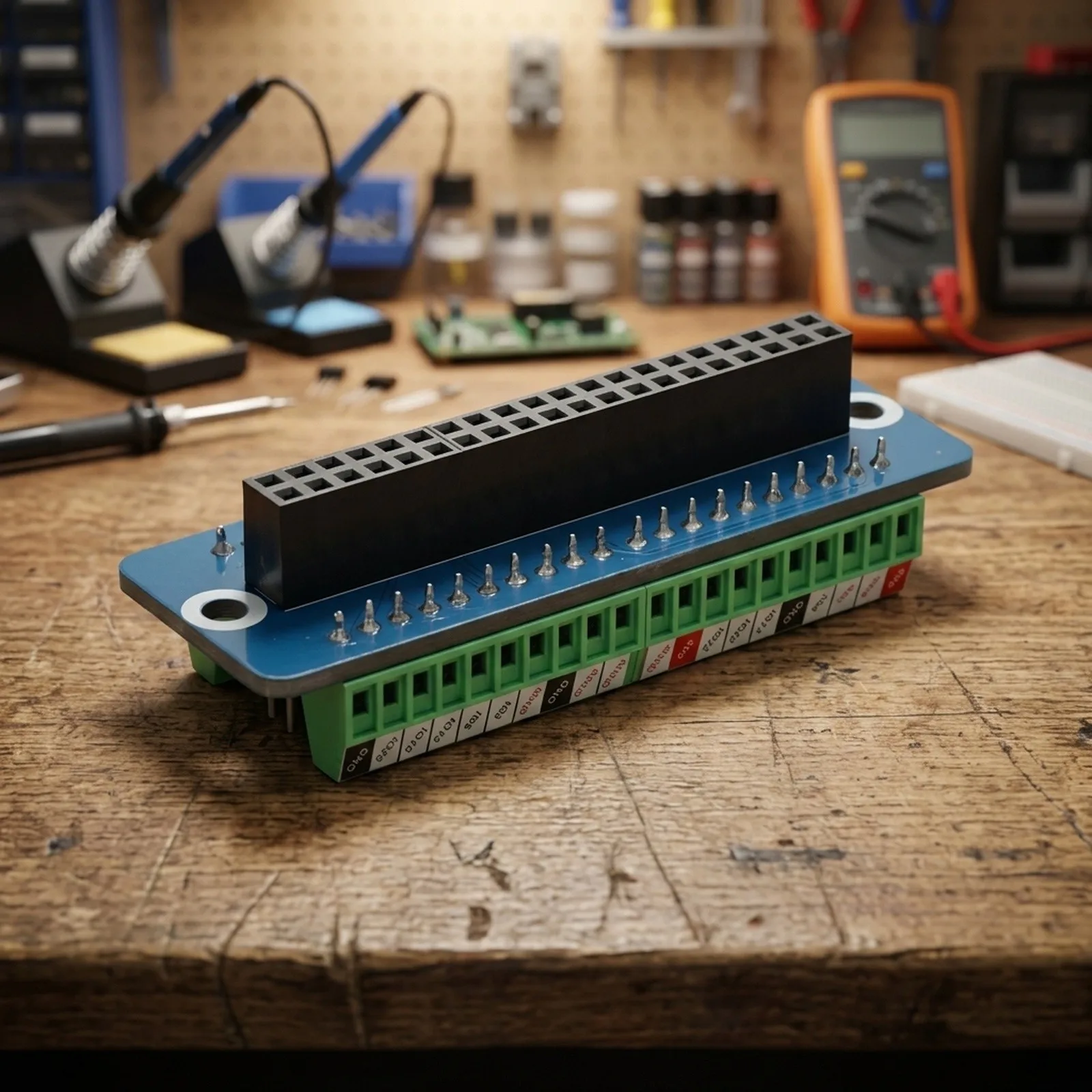 1Pcs Green PCB Terminal Block Expansion Board With Pin Stickers For Raspberry Pi 3B+ Automation Connector