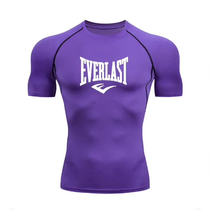 EVERLAST Mens long Sleeved Compression T-Shirt Sun Protection Second Leyer Skin Running Fitness Rash Prevention Training Clothes