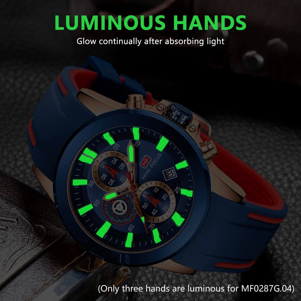 MINI FOCUS Mens Watches Top Luxury Brand Waterproof Sport Wrist Watch Chronograph Quartz Military Genuine Relogio Masculino