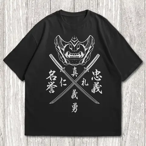 Ghost of Tsushima Samurai Mask Graphic T-shirt Men Women Japanese Bushido Soft Cotton Short Sleeve Casual Tops