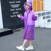 Chaqueta con capucha para niños y estudiantes, abrigo de lluvia para niños y niñas, Poncho, cubierta impermeable, ropa impermeable larga transparente con capucha