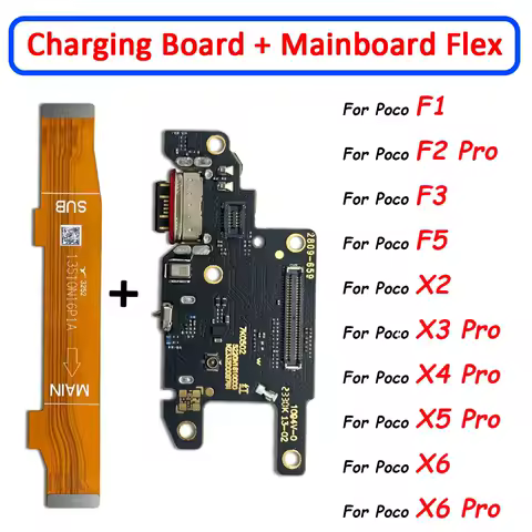 USB Fast Charging Charger Main Motherboard Flex Cable For Xiaomi Poco F2 F1 F3 X3 M4 X4 X5 Pro 4G 5G X2 Dock Connector Board