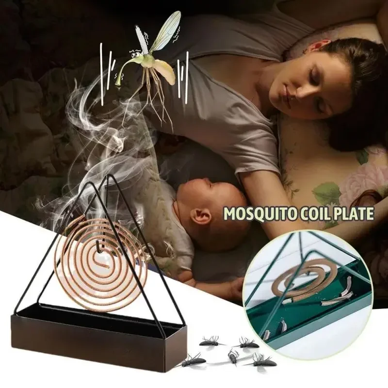 

Mosquito Coil Holder Creative Mosquito Triangular with Rack Portable Mosquito Shape Incense Repellent Holder