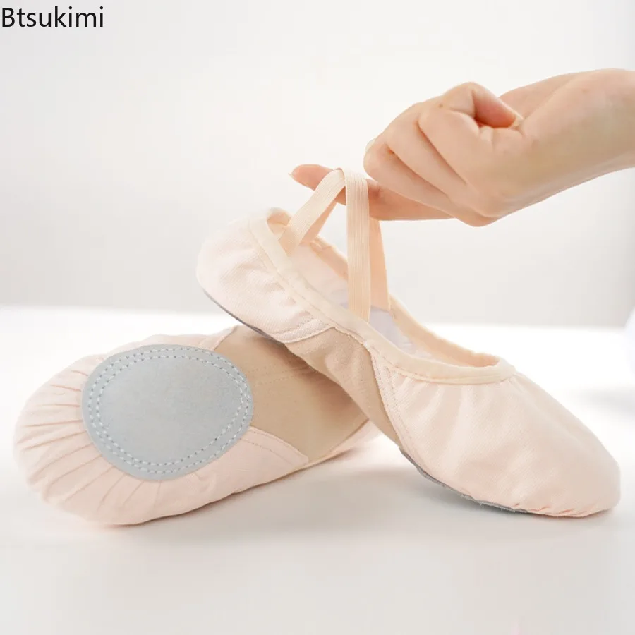 

Girls Ballet Pointe Shoes Elastic Comfortable Ballerina Shoes Women Canvas Splice Soft Sole Flats Classic Practise Dance Slipper