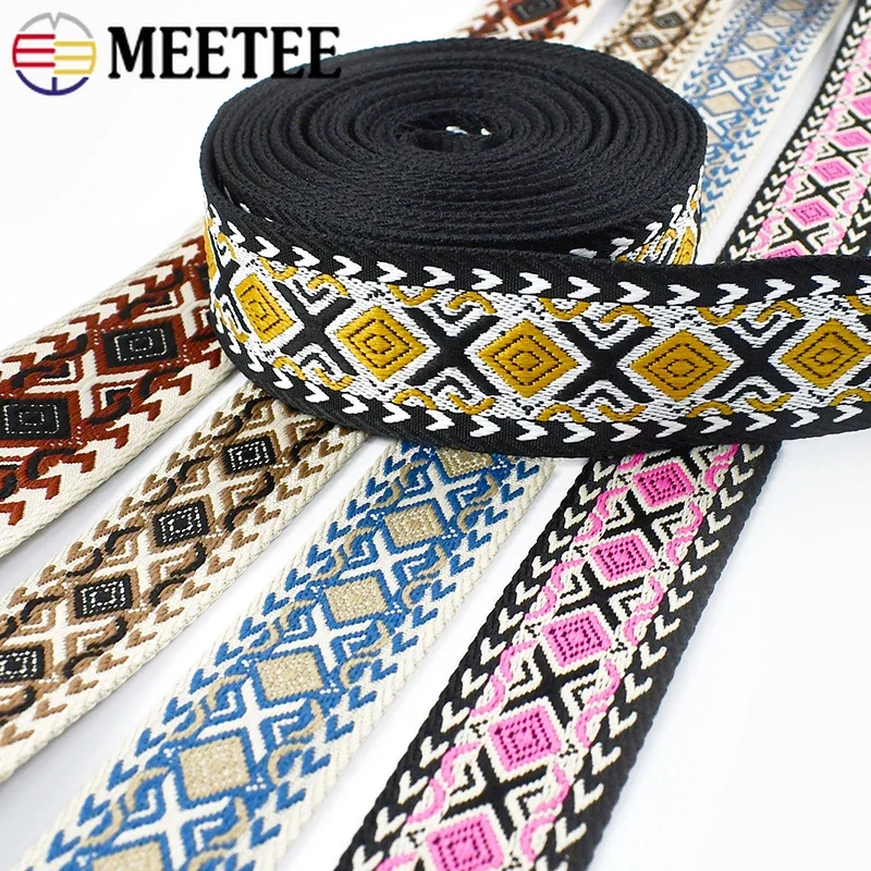 1-5M 38/50mm Jacquard Ribbon Tape for Sewing Bag Strap Replace Webbing Luggage Shoulder Band Clothes Belt Material DIY Accessory