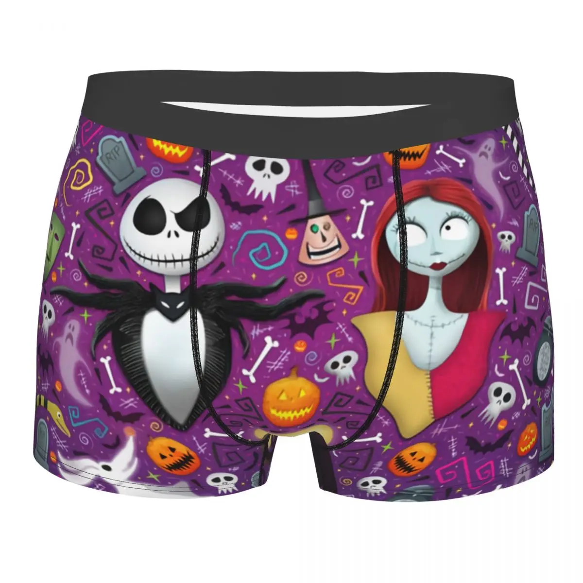 

Мужское нижнее белье «Кошмар перед Рождеством», сексуальные трусы-боксеры с принтом Джека Скеллингтона и Салли, трусы-боксеры с индивидуальным дизайном