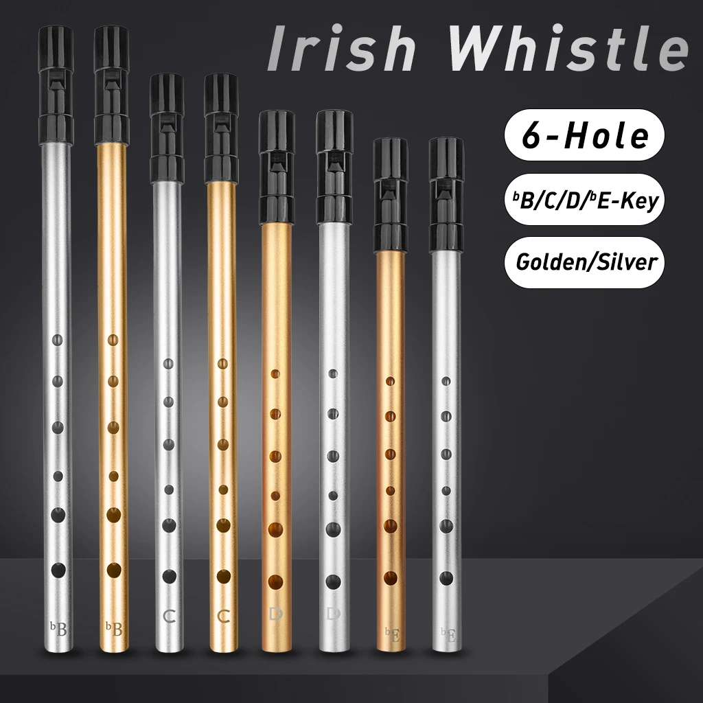 Irish Whistle Flute C D Bb Key 6Hole Ireland Flute Tin Penny Flute Triditional Woodwind Instrument Metal For Beginners Pro