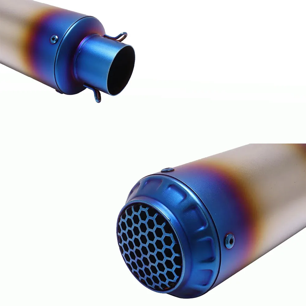 كاتم صوت عادم الدراجة النارية SC المعدل العالمي مقاس 51 مم مع شبكة لعادم Huanglong 600 ZX6R وZ800 من الفولاذ المقاوم للصدأ. #5