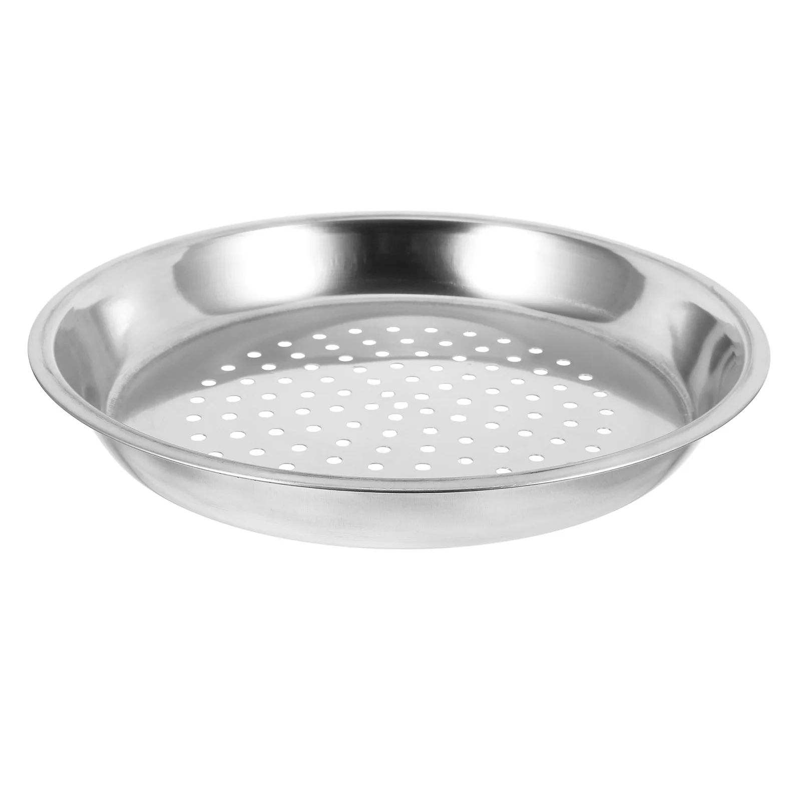 

1pc 30Cm Thickened Stainless Steel Tray Food Steaming Plate For Rice Vegetables Dumplings Buns Kitchen Use Space Saving