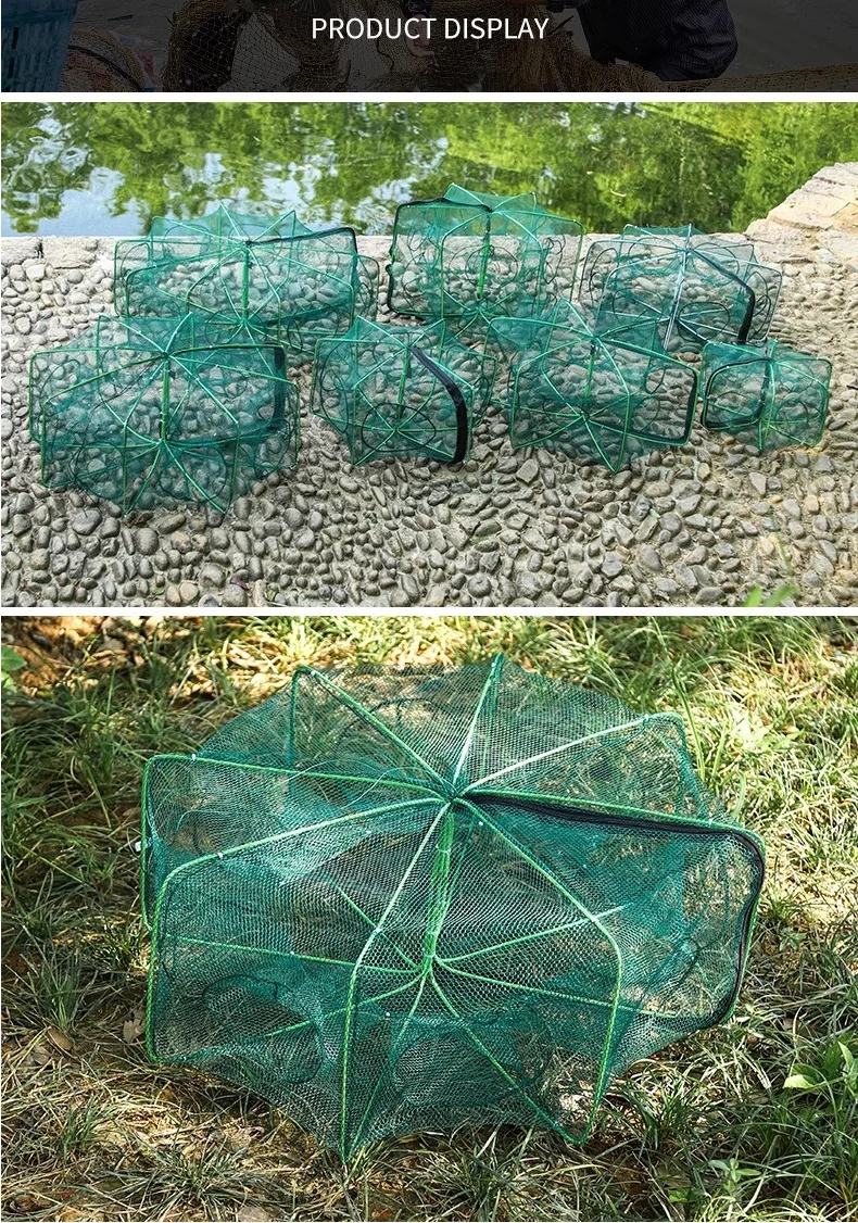 

Клетка для ловли рыбы, клетка для живой рыбы, 24 отверстия, складная сетка для ловли рыбы/оха, антикоррозийная клетка для краба, клетка для креветок, рыболовная сеть