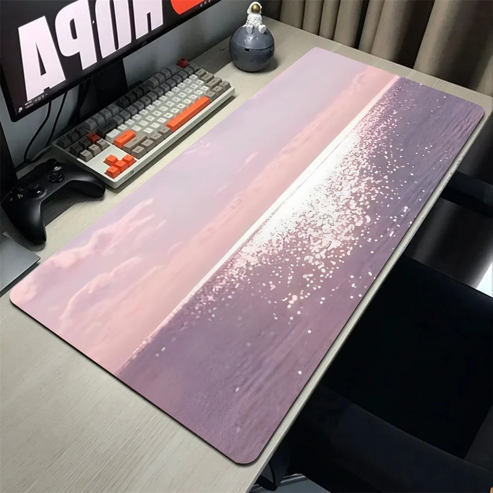 Pink Purple Sea Sky Scenery Mousepad Mouse Mat Desk Mat With Pad Gaming Accessories Prime Gaming XXL Keyboard Pad Padding Mat