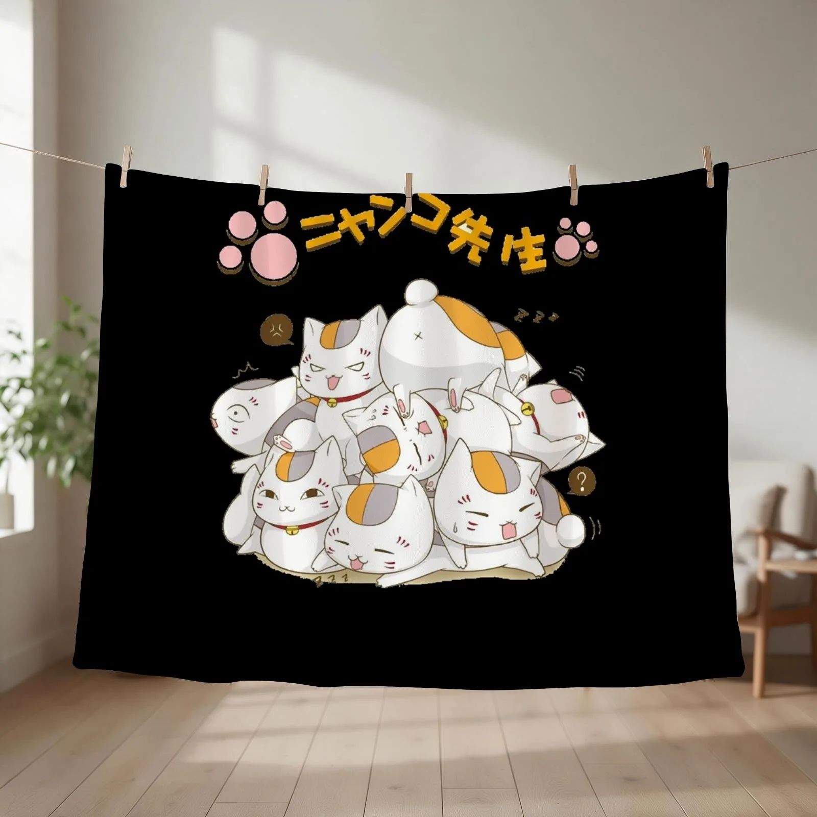 New Nyanko Sensei ( Natsumes Book of Friends) Classic Throw Blanket couch cozy soft plush fuzzy picnic outdoor blanket
