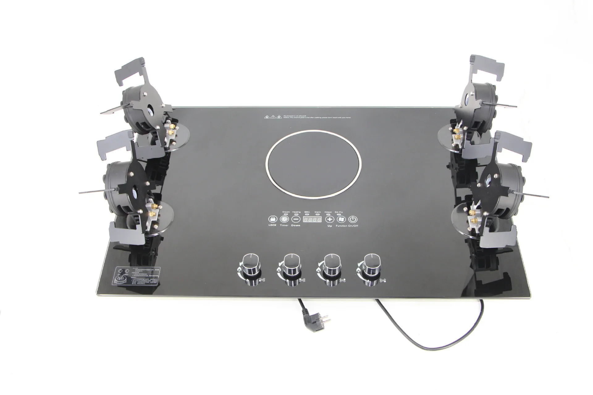 Dual Fuel Glass Cooktop - Electric & Gas Burner Stove with Tempered Glass for Home Kitchen, Energy Efficient Appliance