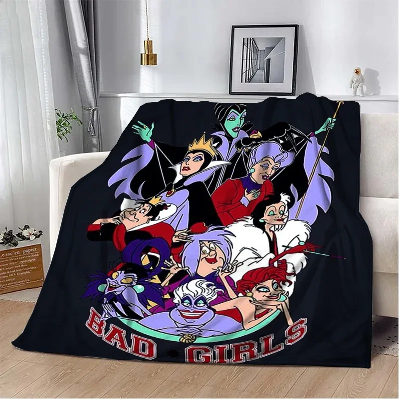 Disney Classic Villains Cartoon Flannel Blanket Children Air Conditioning Blanket Lunch living Rooms Travel Picnic Blanket Gifts