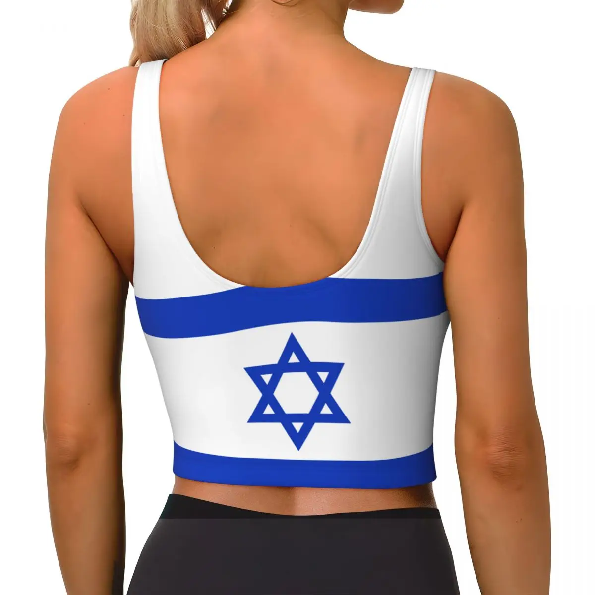 Yoga Vest Women Gym Sports Crop Tops Flag Of _Israel Streetwear Workout Breathable Tank Top Female