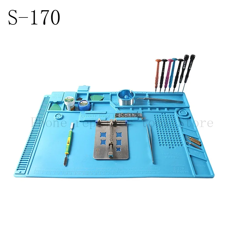 S-170 480x318mm Silikonowa Mata Podkładka na Biurko Izolująca Ciepło Platforma do Konserwacji do Lutowania BGA PCB Narzędzie do Napraw