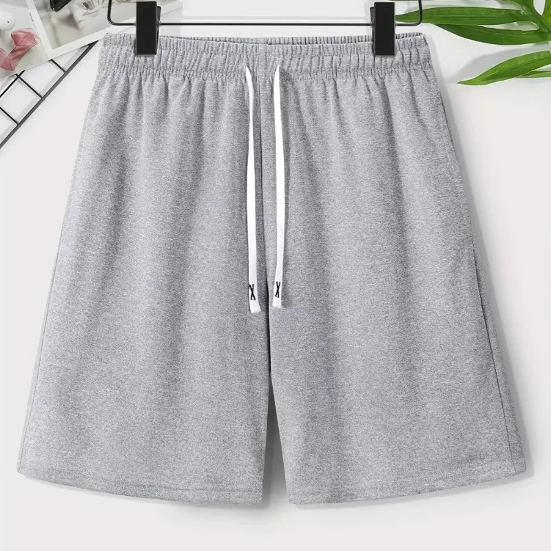 

Однотонные шорты с эластичным поясом для занятий спортом на открытом воздухе и фитнеса, летнего баскетбола, пляжного отдыха, мужской повседневной одежды.