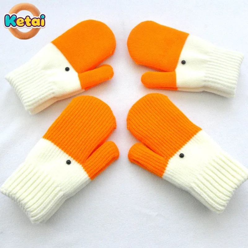 Grappige gebreide ganzenwollen handschoenen voor herfst en winter, schattig met dik fluweel voor koude bescherming en warmte dubbellaagse handschoenen