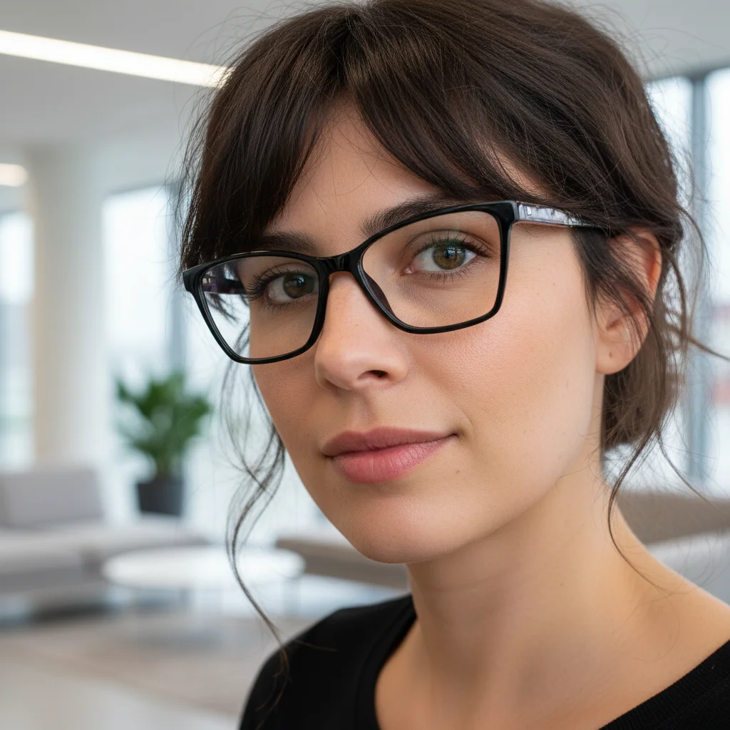 

VZONE Eye Glasses For Women Geometric Acetate Frame Floral Temple No Diopter Fashion Frame For Style And Accessory For Comfort