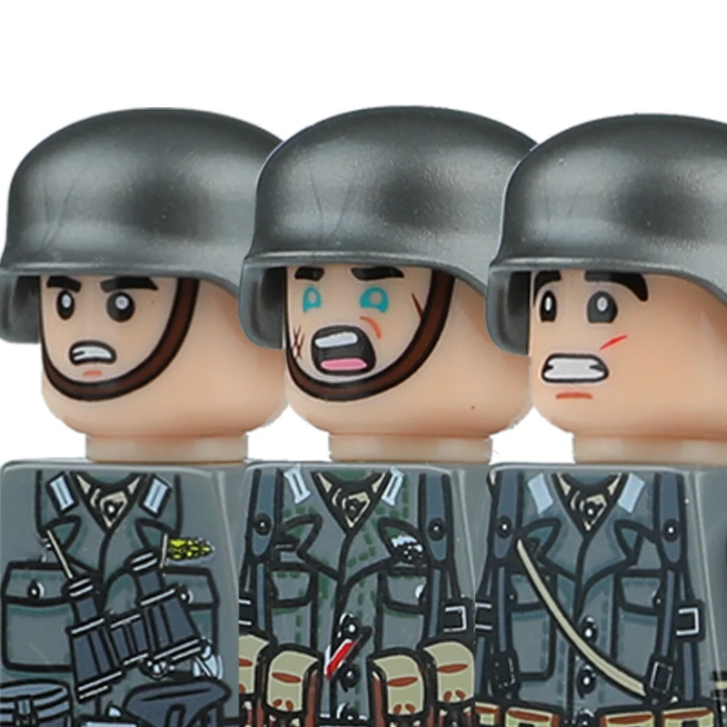 WW2 Militär-Infanterie-Soldaten-Figuren Bausteine Großbritannien USA Sowjetunion Legion Gepanzerte Truppen Waffen Helm Bausteine Spielzeug Geschenk
