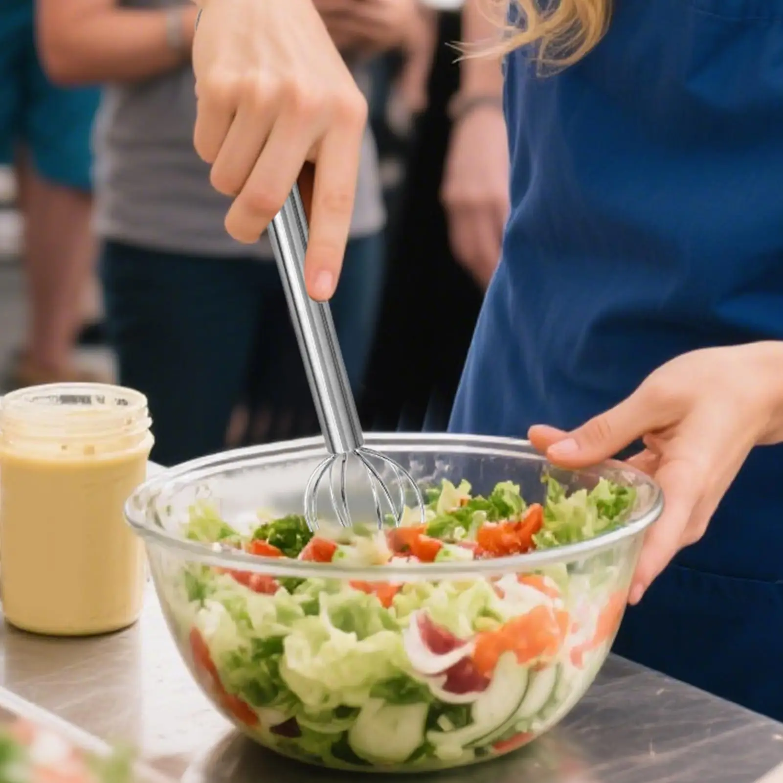 Cream Whipper Stainless Steel Double-Head Miso Paste Stirrer Ergonomic Blender Japanese Mixing Tool for Stirring Kitchen Cooking