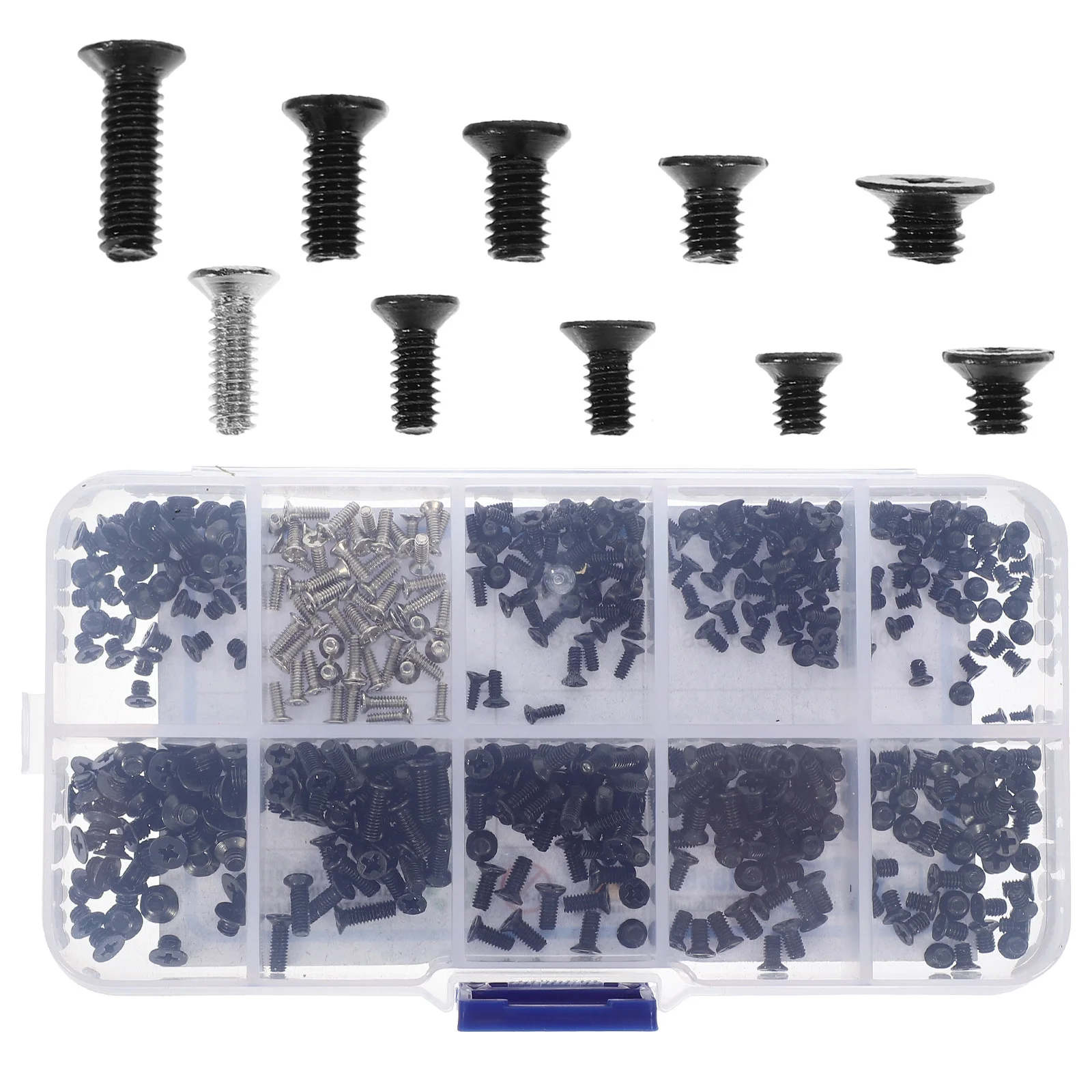 

1 комплект винтов с потайной головкой для ремонта ноутбука, винты с плоской головкой, ассортимент, прочные компьютерные детали, компьютерные аксессуары