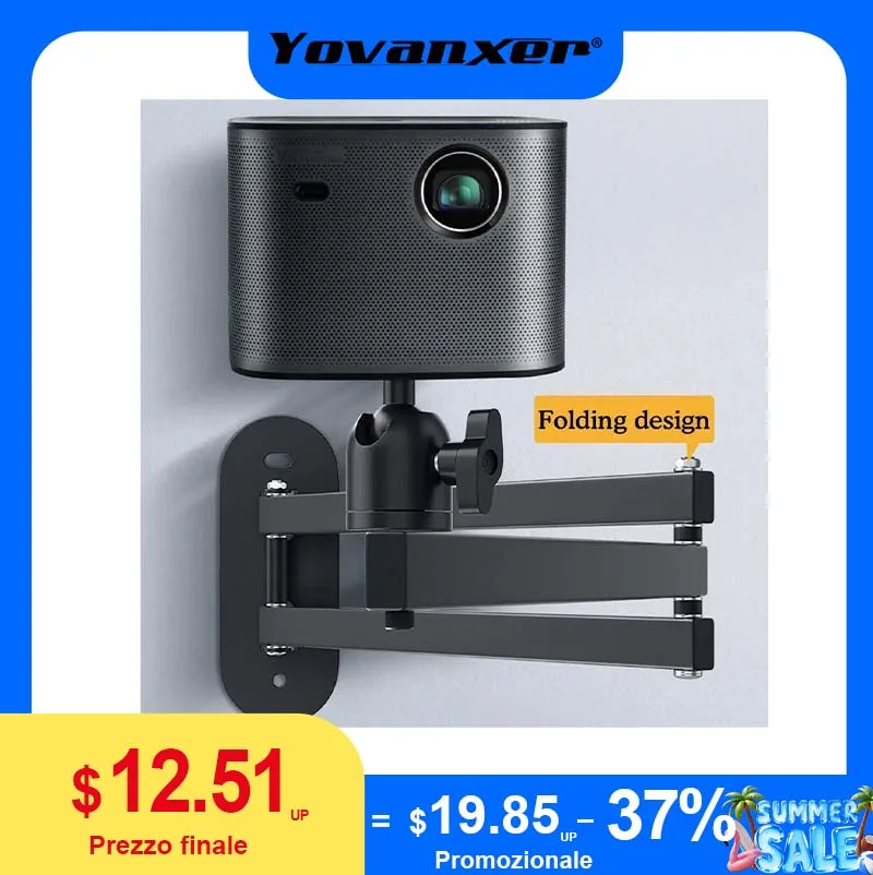 

Projector Mount Bracket Aluminum Alloy Retractable Durable Devices Holder Foldable Wall Mount for Home Bedside Hotel Office
