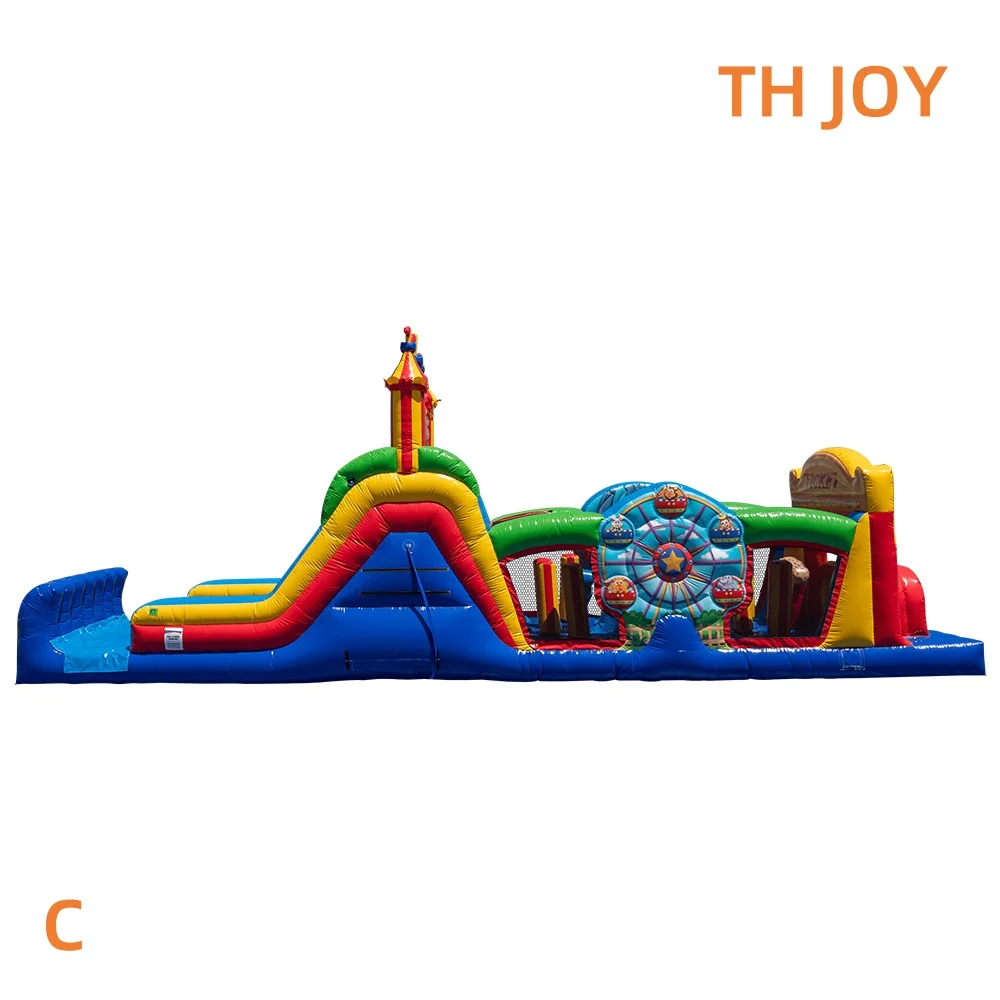 Cours d'obstacles gonflable drôle de cirque pour les enfants amusant parcours d'obstacles juste château gonflable avec aire de jeux coulissante