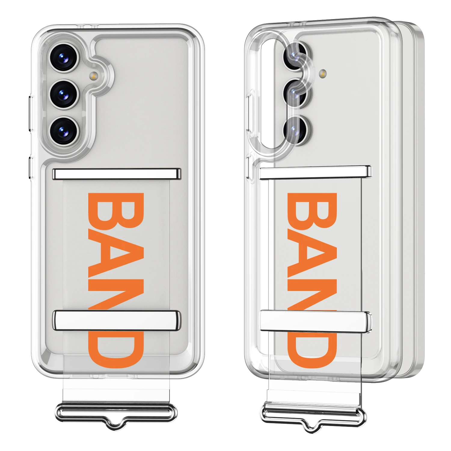 

Прозрачный жесткий противоударный чехол для телефона из ПК для Samsung Galaxy S24 FE с браслетом